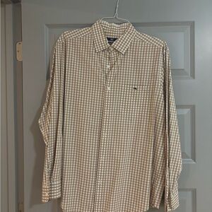 Vineyard Vines Brown and White Checkered Shirt